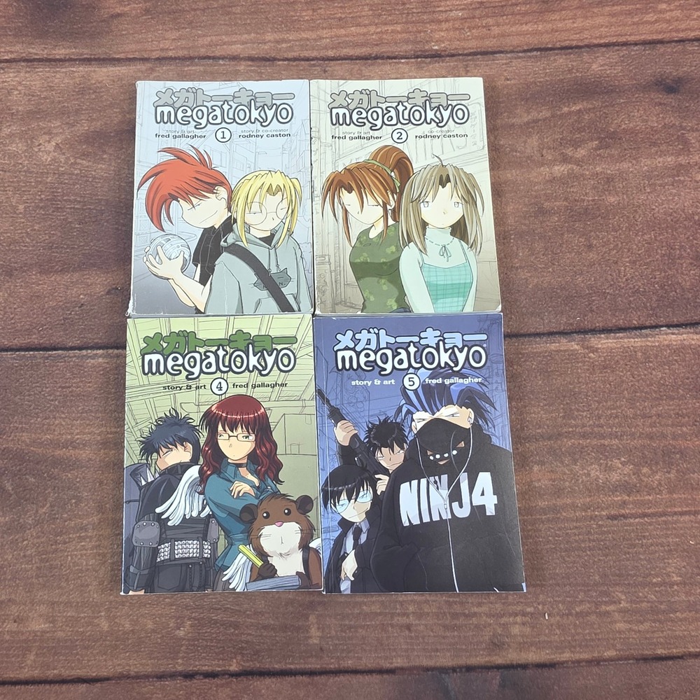 Megatokyo Manga Lot Volumes 1 2 4 5 Fred Gallagher Mixed Good Webcomic Series